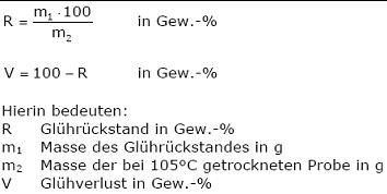 Formel zur Berechnung des Glühverlustes