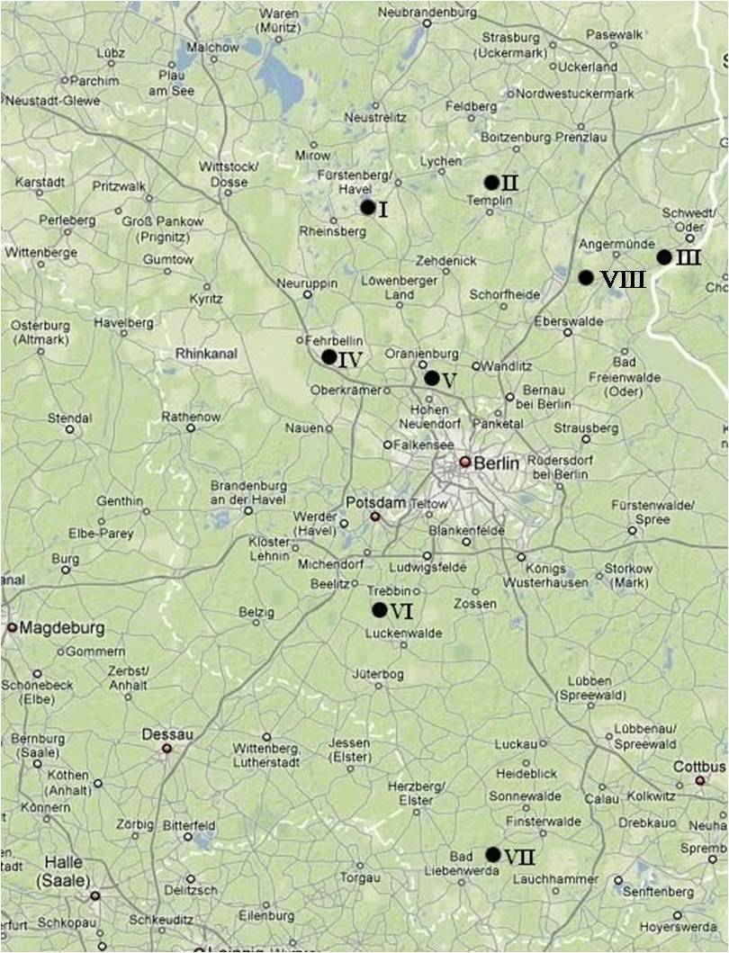 Karte der Moorlehrpfade